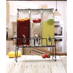 Glass Beverage Dispenser with Fruit Infusers