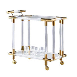 Modern Acrylic and Gold Bar Cart Modern Acrylic and Gold Bar Cart