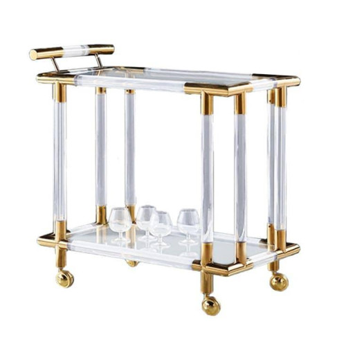 Modern Acrylic and Gold Bar Cart Modern Acrylic and Gold Bar Cart