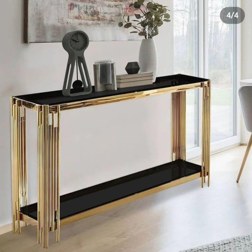 Modern Console Table with Gold Frame