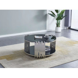 Modern Round Coffee Table with Metal Frame Modern Round Coffee Table with Metal Frame