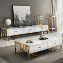 Modern TV Stand with Gold Frame Modern TV Stand with Gold Frame